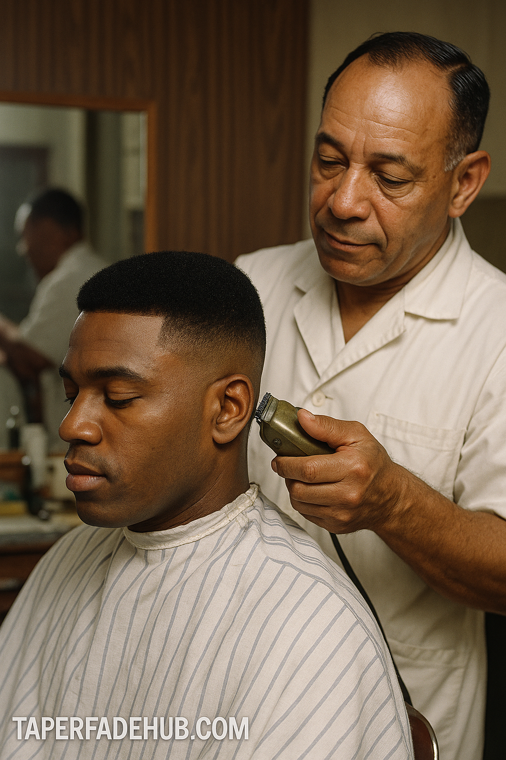 1950s Black barbershop taper fade