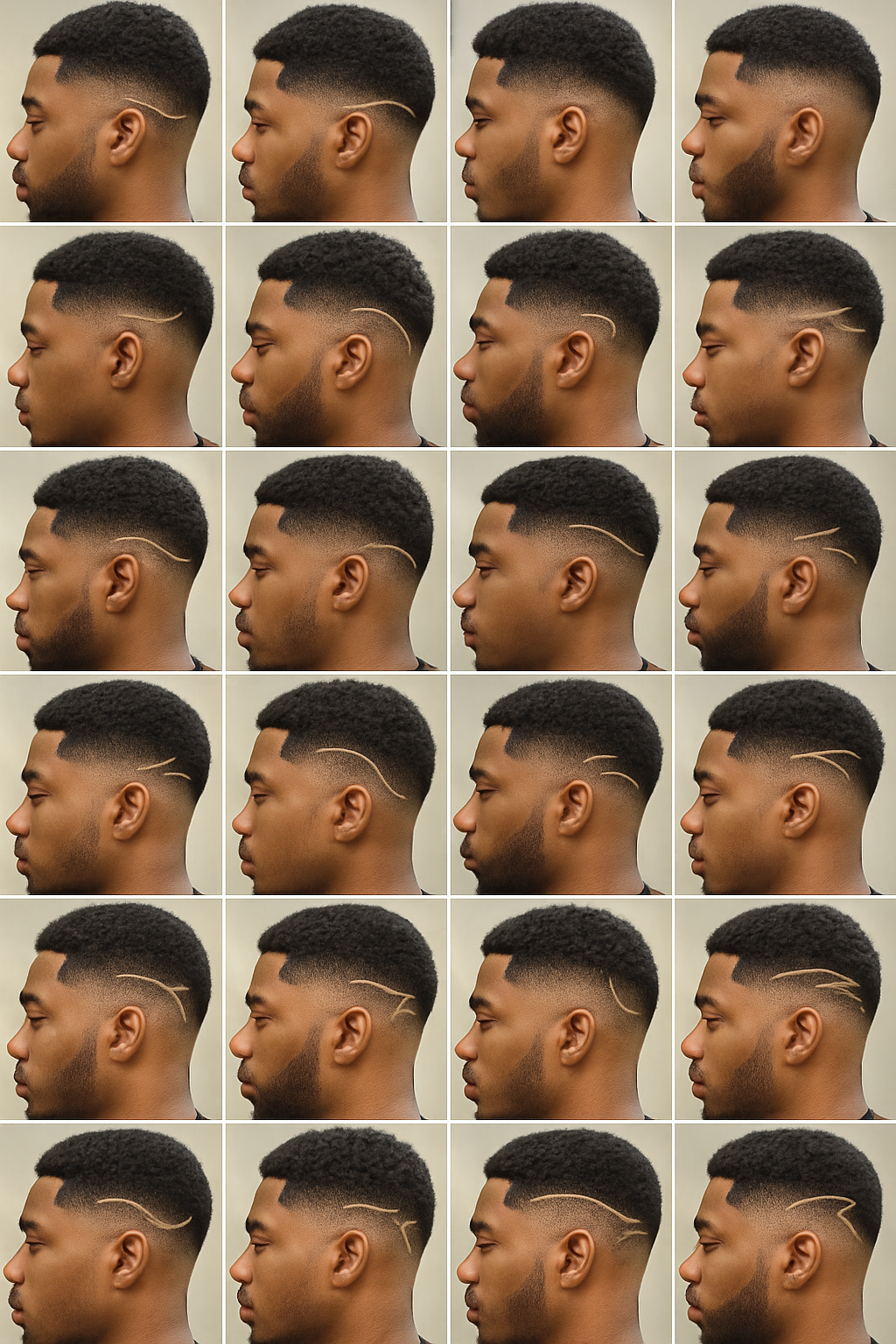 Mid taper fade designs for Black men