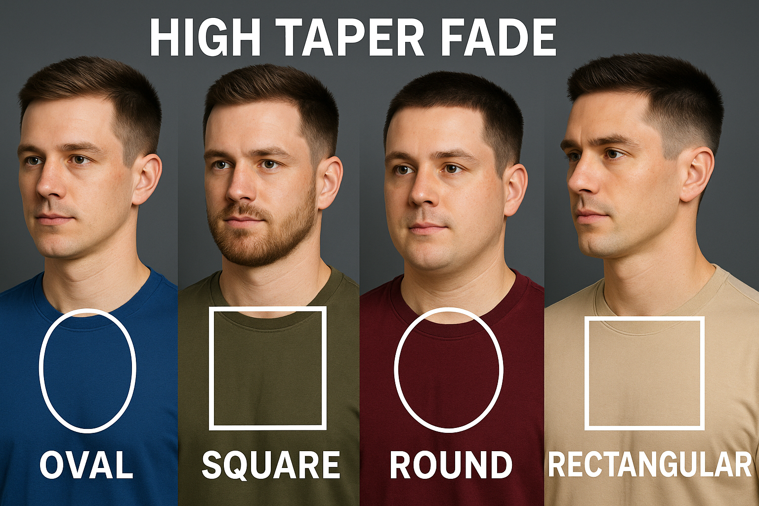 High taper fade on round face