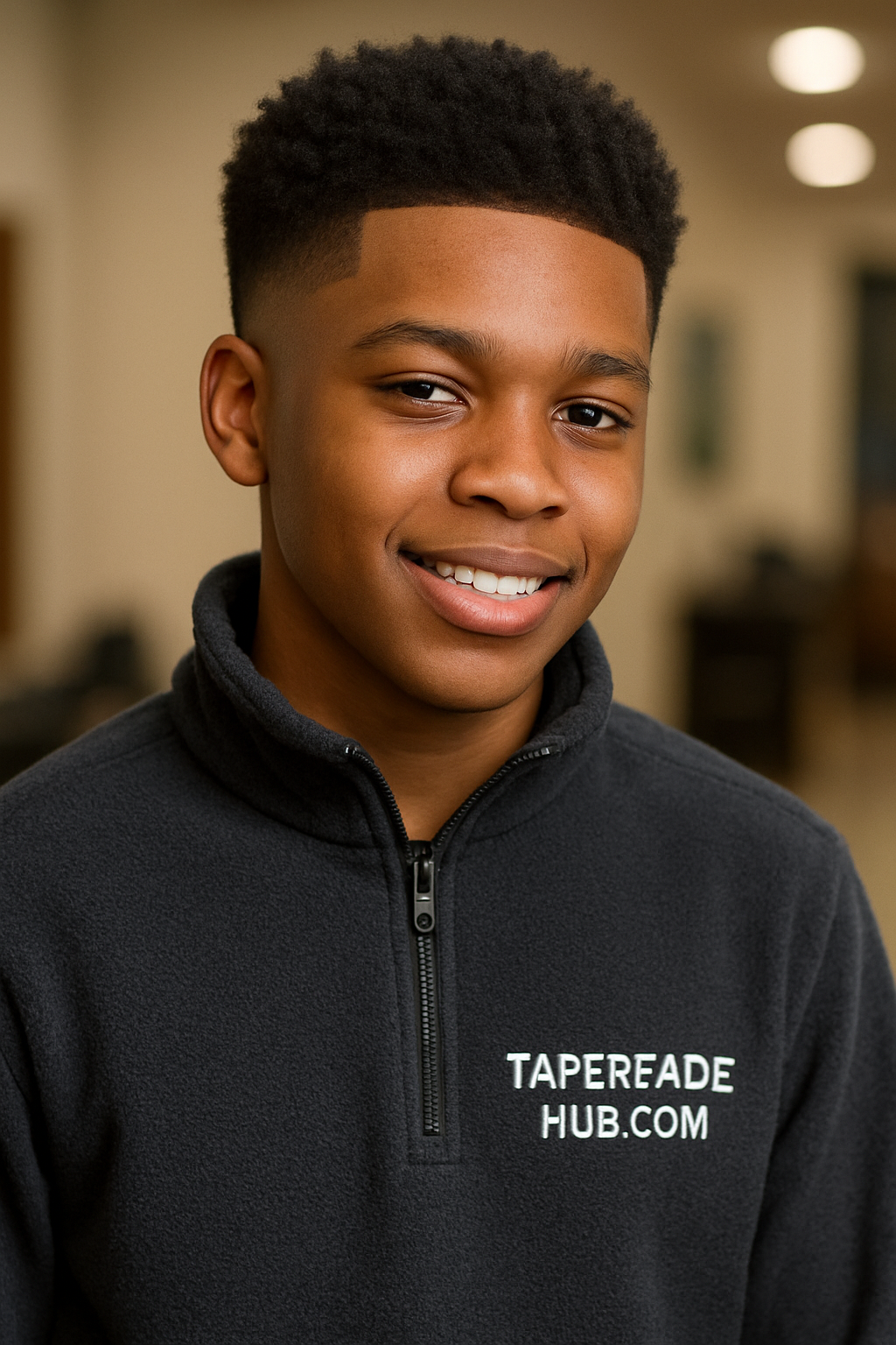 African American boy with textured taper fade