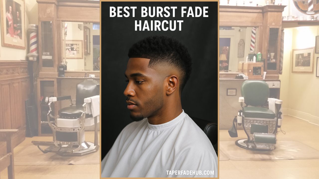 Before and after comparison of burst fade haircut results
