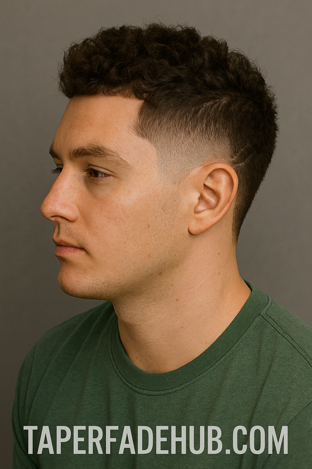 Curly coastal burst fade haircut
