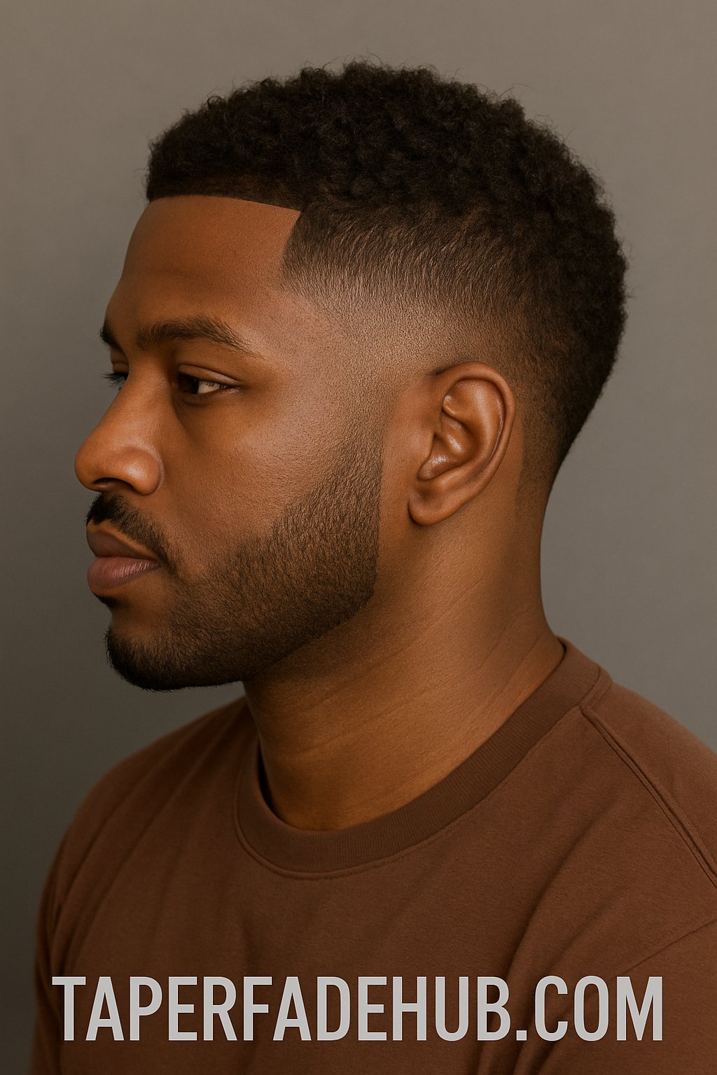 Textured afro burst fade haircut
