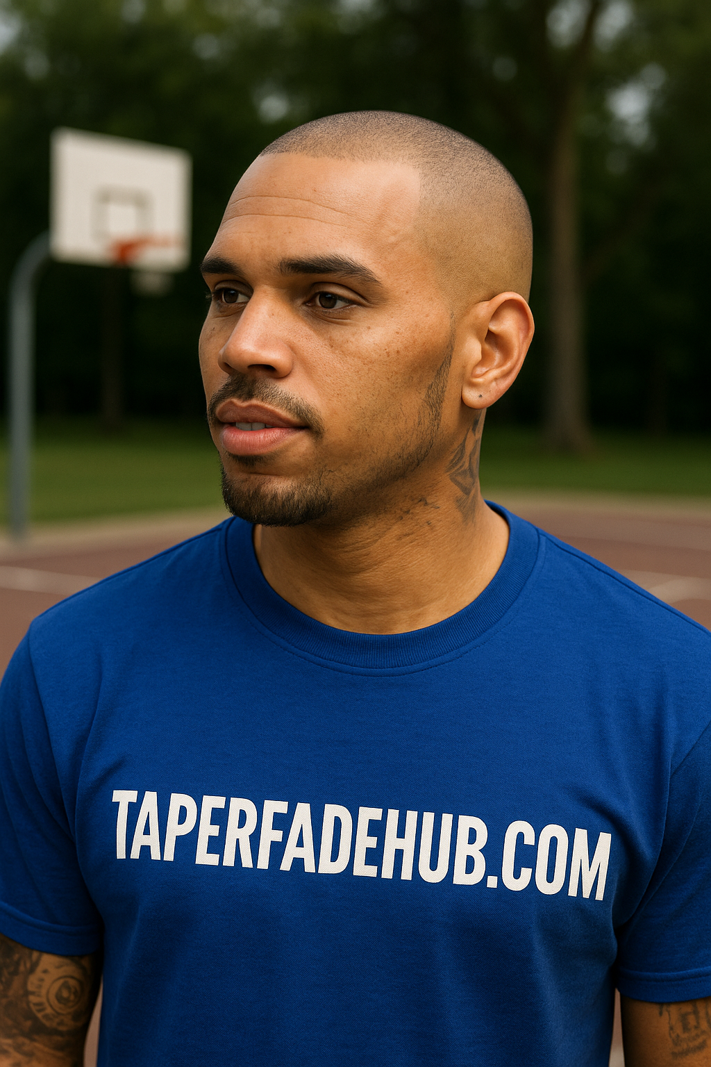 Chris Brown bald burst fade