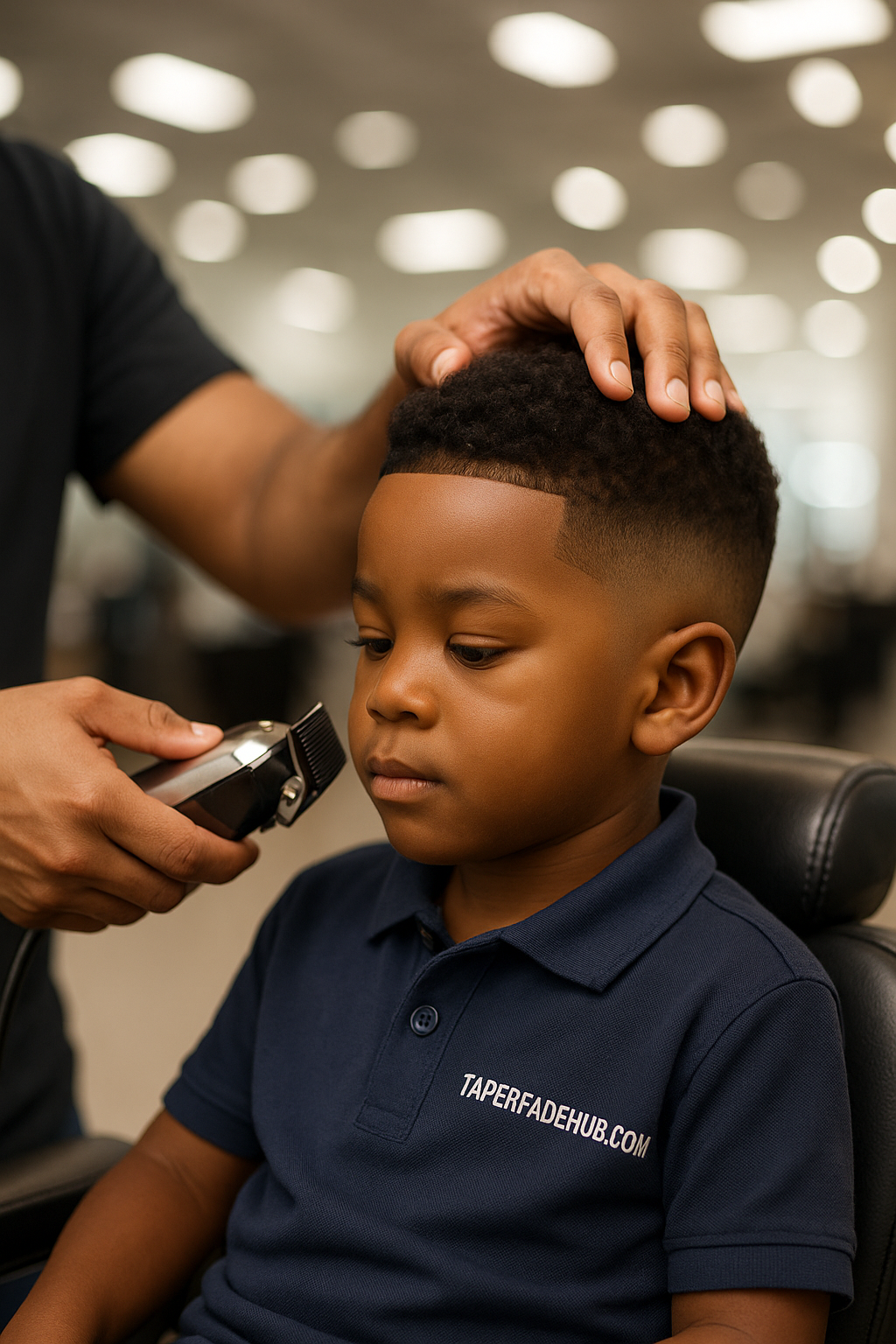 Creating gradual taper on child's haircut
