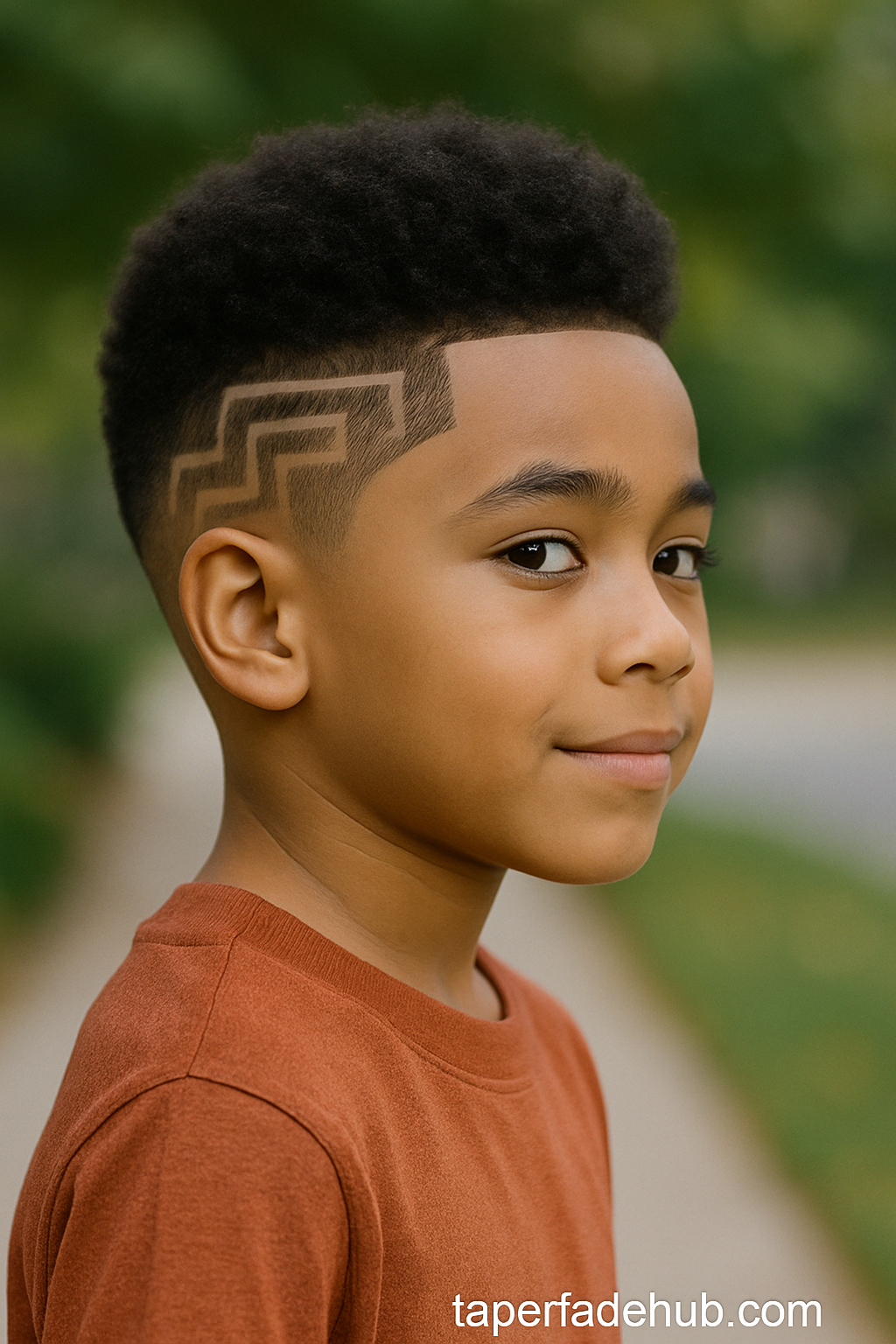 Child with cultural design fade