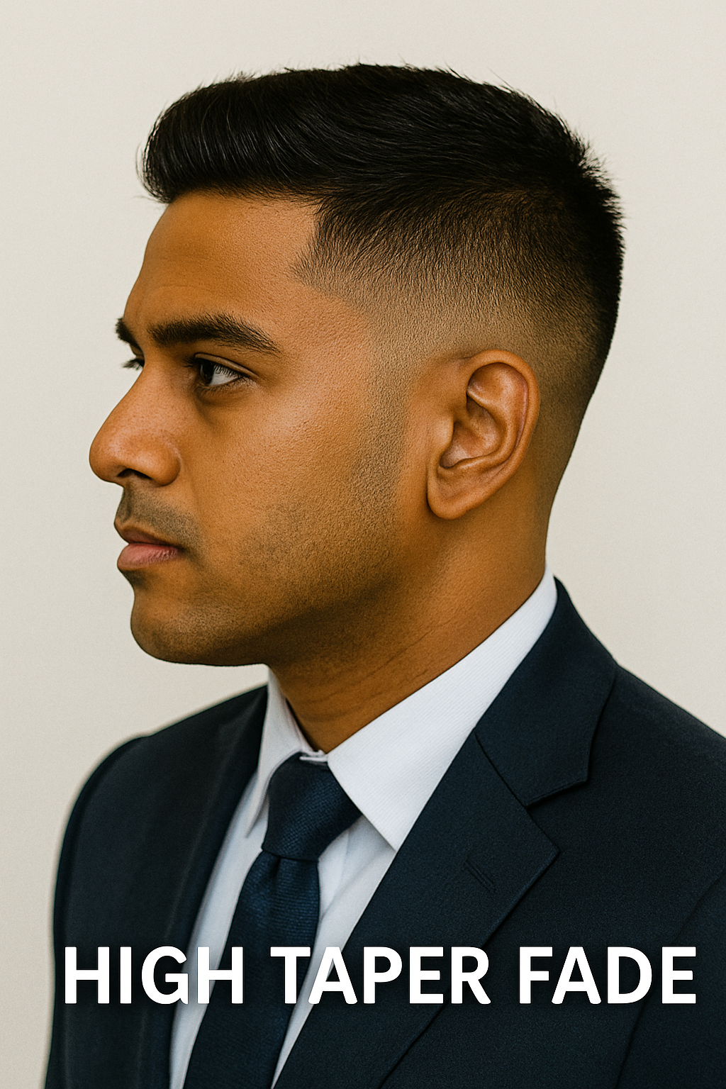 High taper style example for straight hair