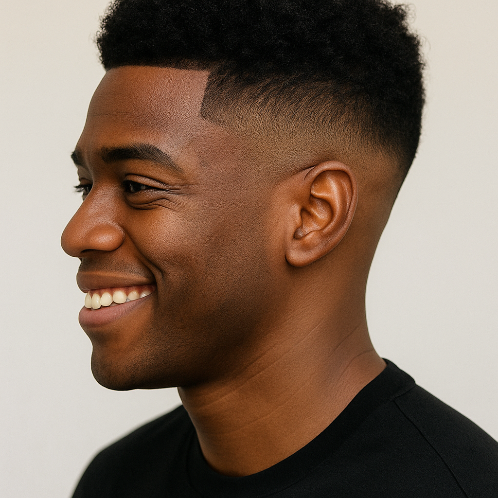 High taper fade on straight hair step-by-step
