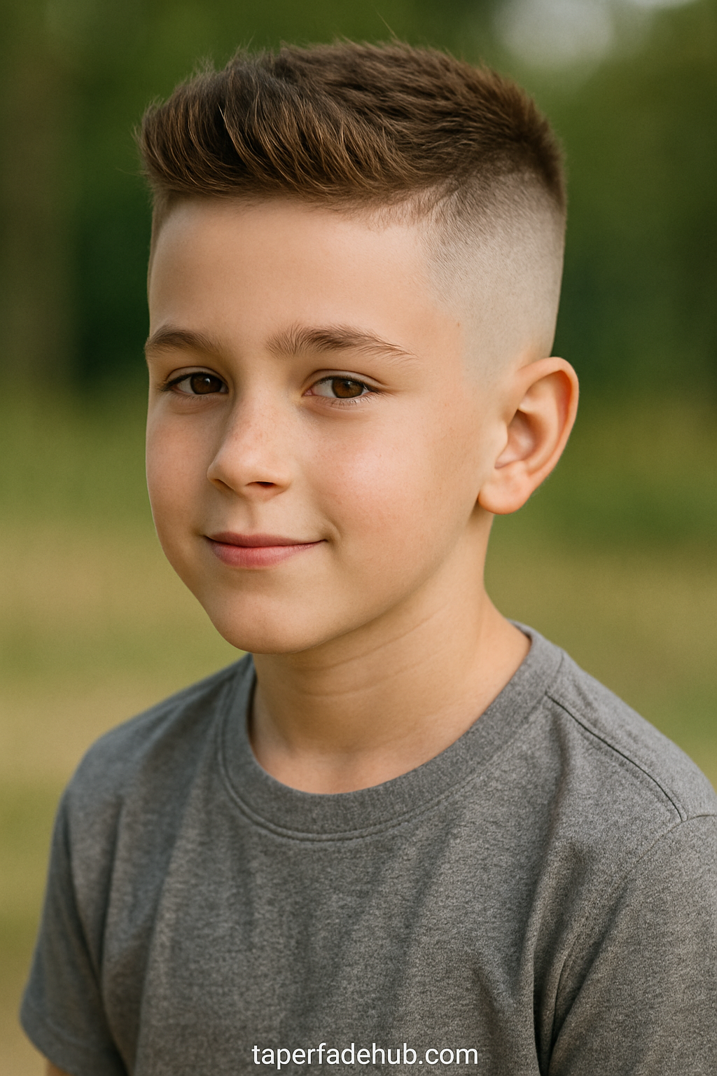 Teen with skin fade haircut