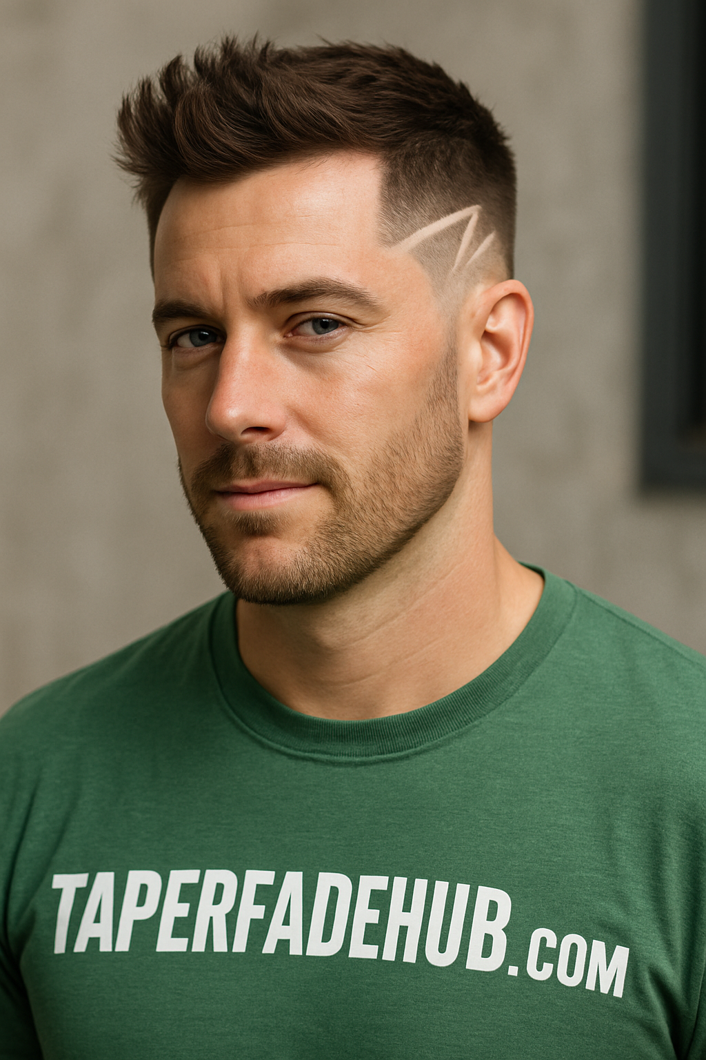Etched low taper fade with creative razor designs