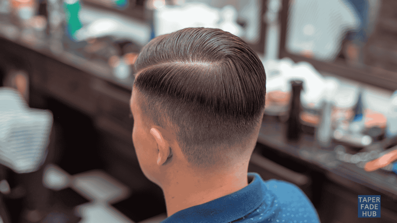 A man with straight hair showcasing a perfect low taper fade haircut