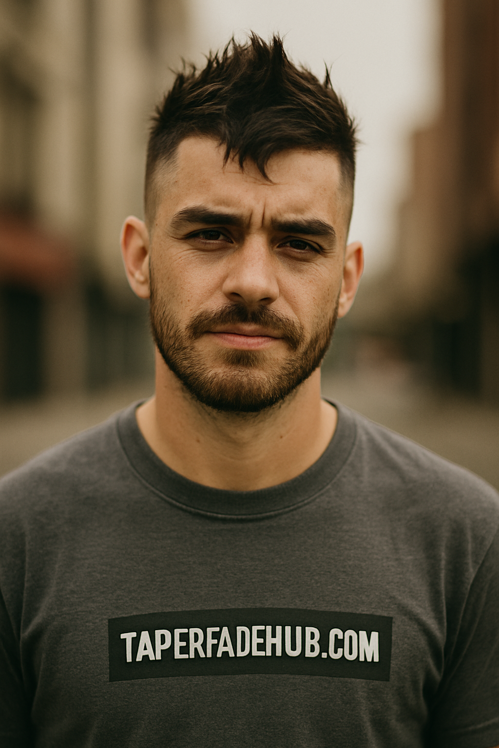 Faux hawk low taper fade with edgy profile