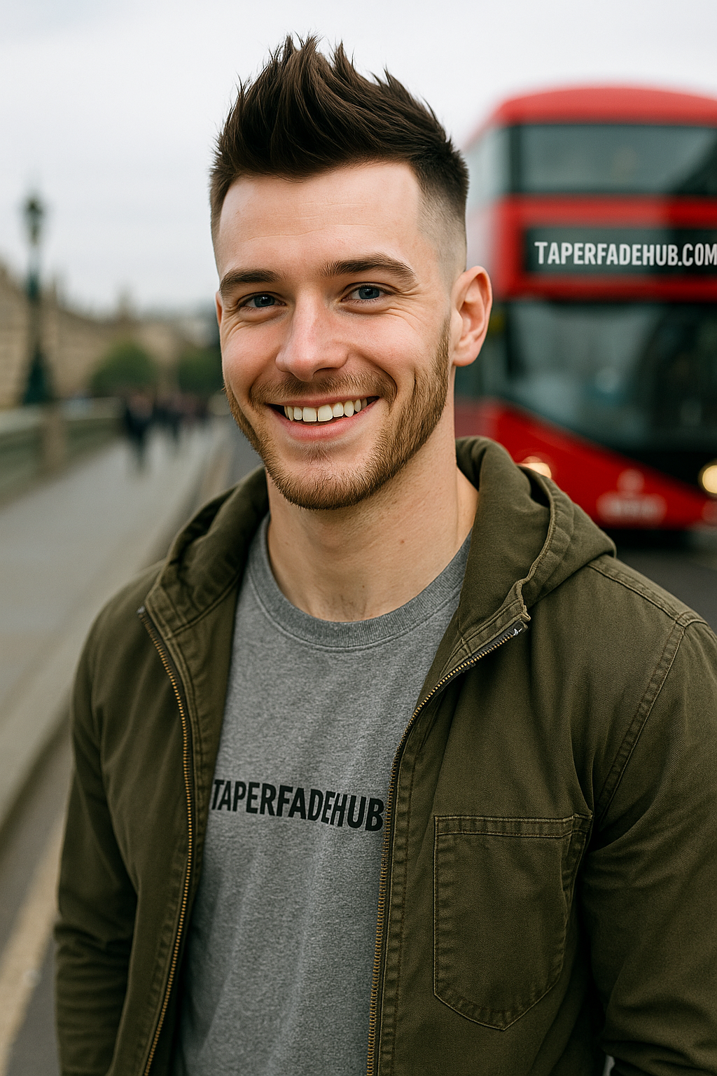 Faux hawk low taper fade with edgy mohawk style