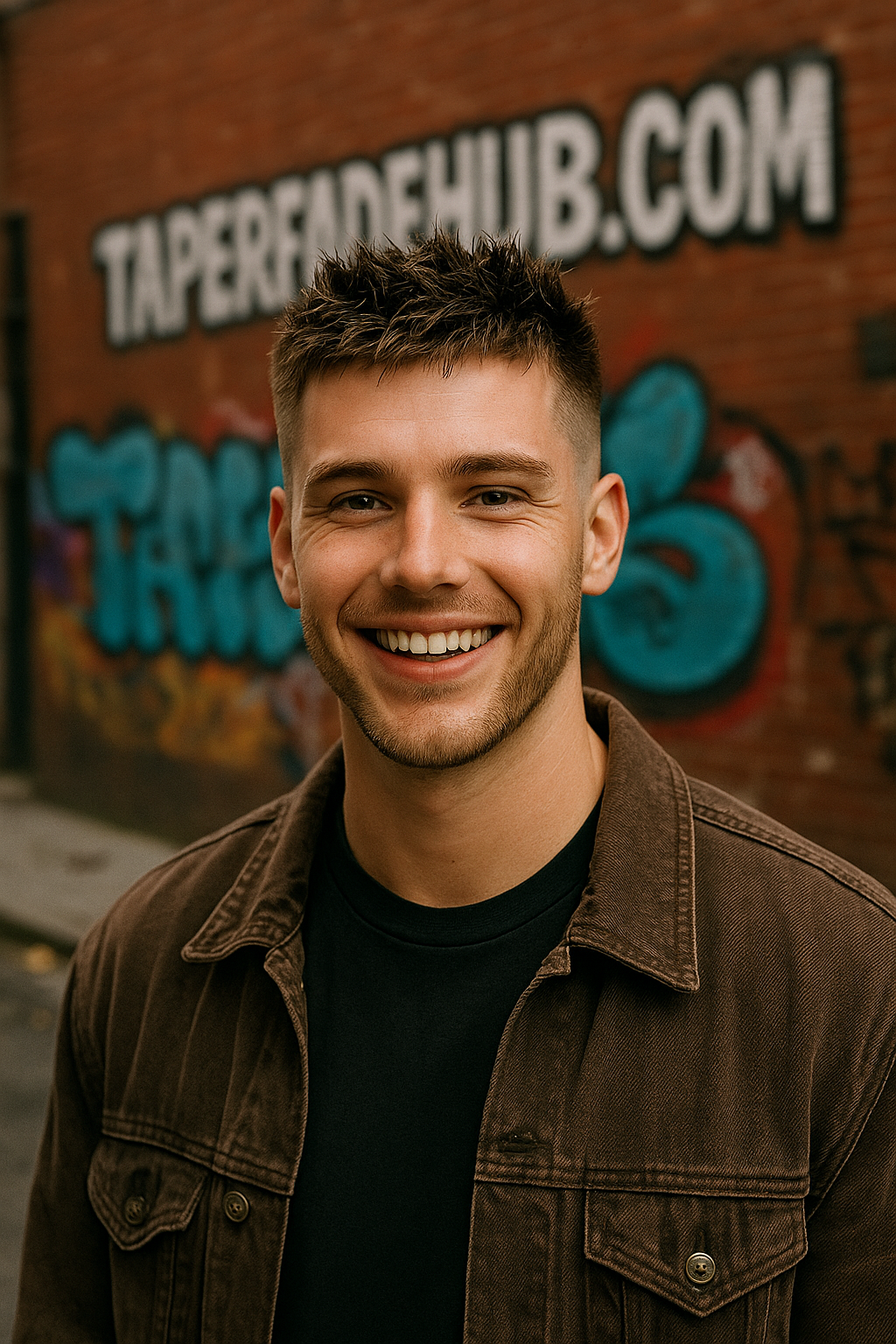 Spiky hair low taper fade for youthful modern edge