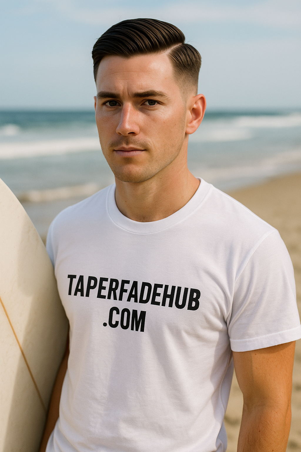 Comb Over Mid Taper Fade for Business Casual Look
