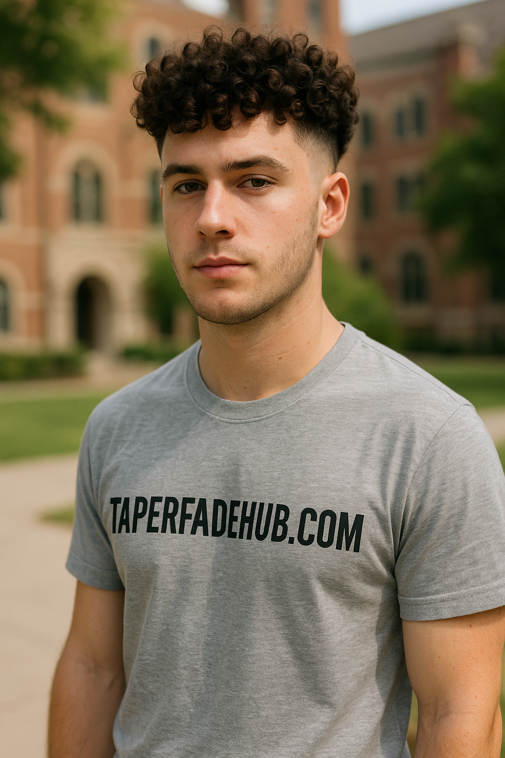Curly Hair with Drop Mid Taper Fade