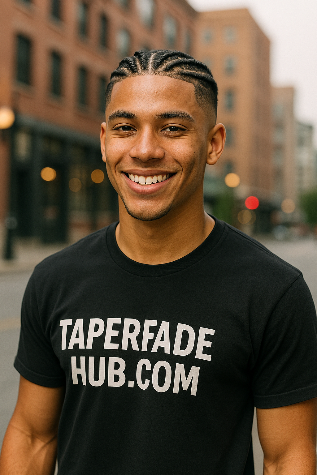Braided Mid Taper Fade for Protective Styling