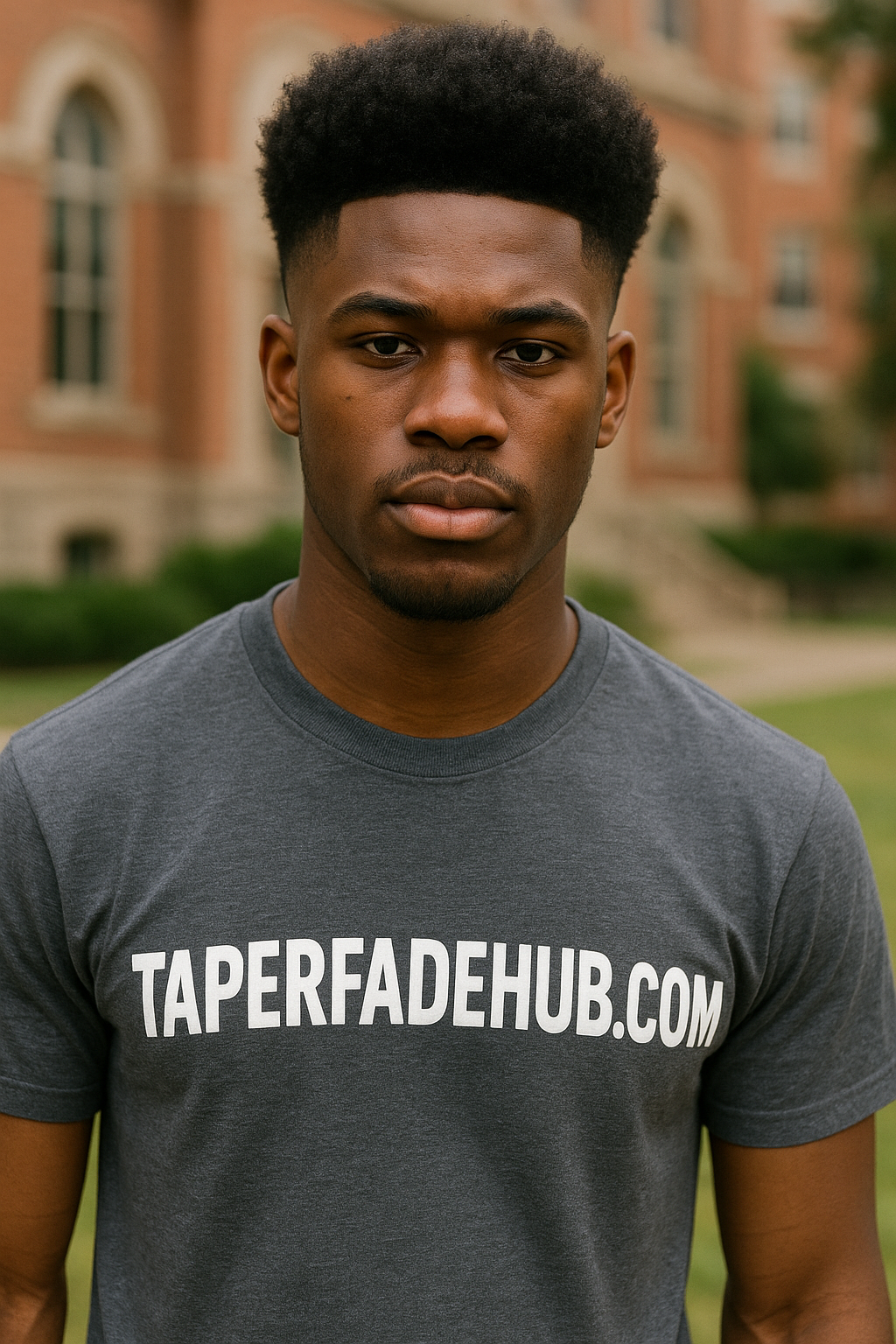 Afro Fade with Mid Taper and Defined Line Up