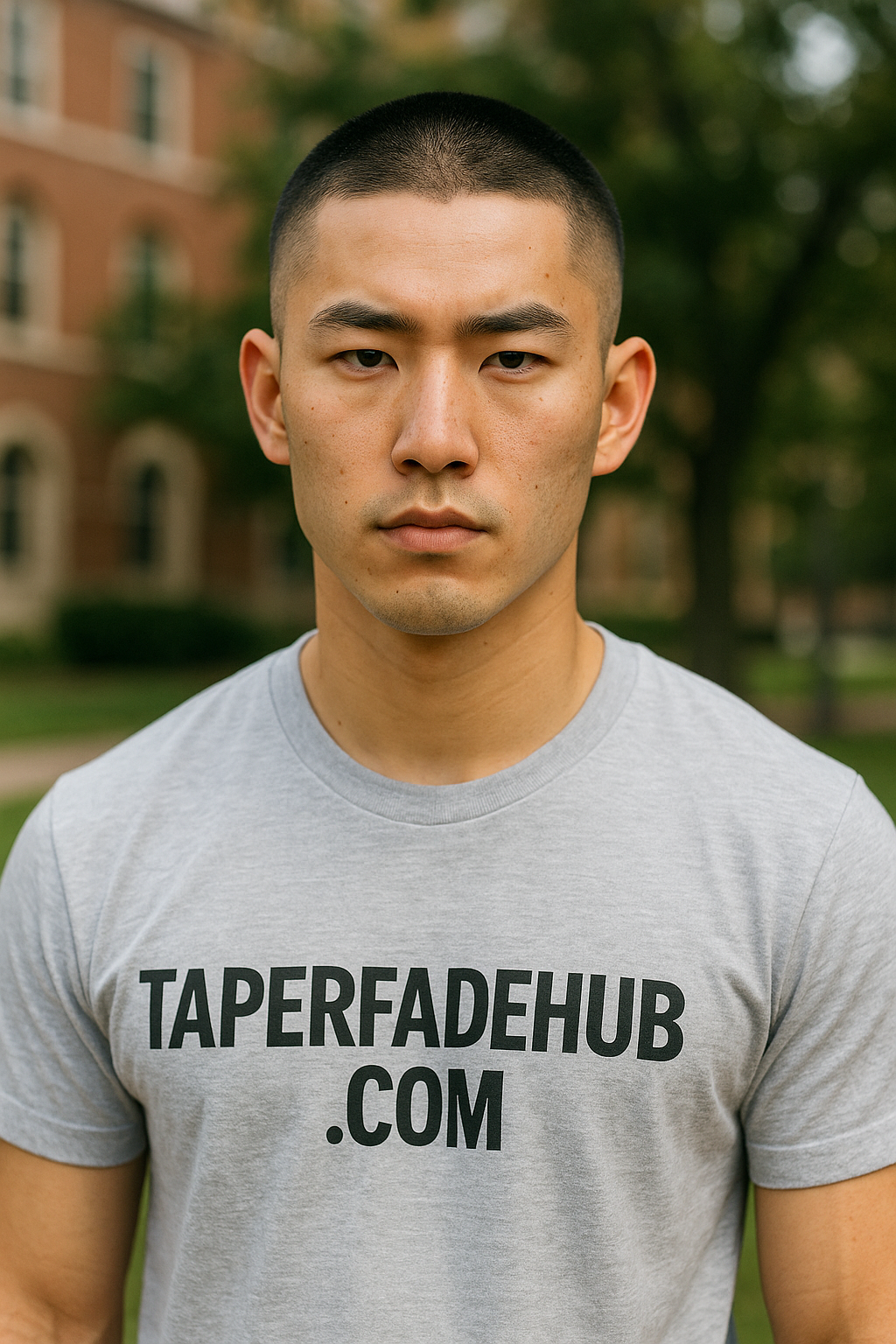 Buzz Cut with Mid Taper Fade for Low Maintenance