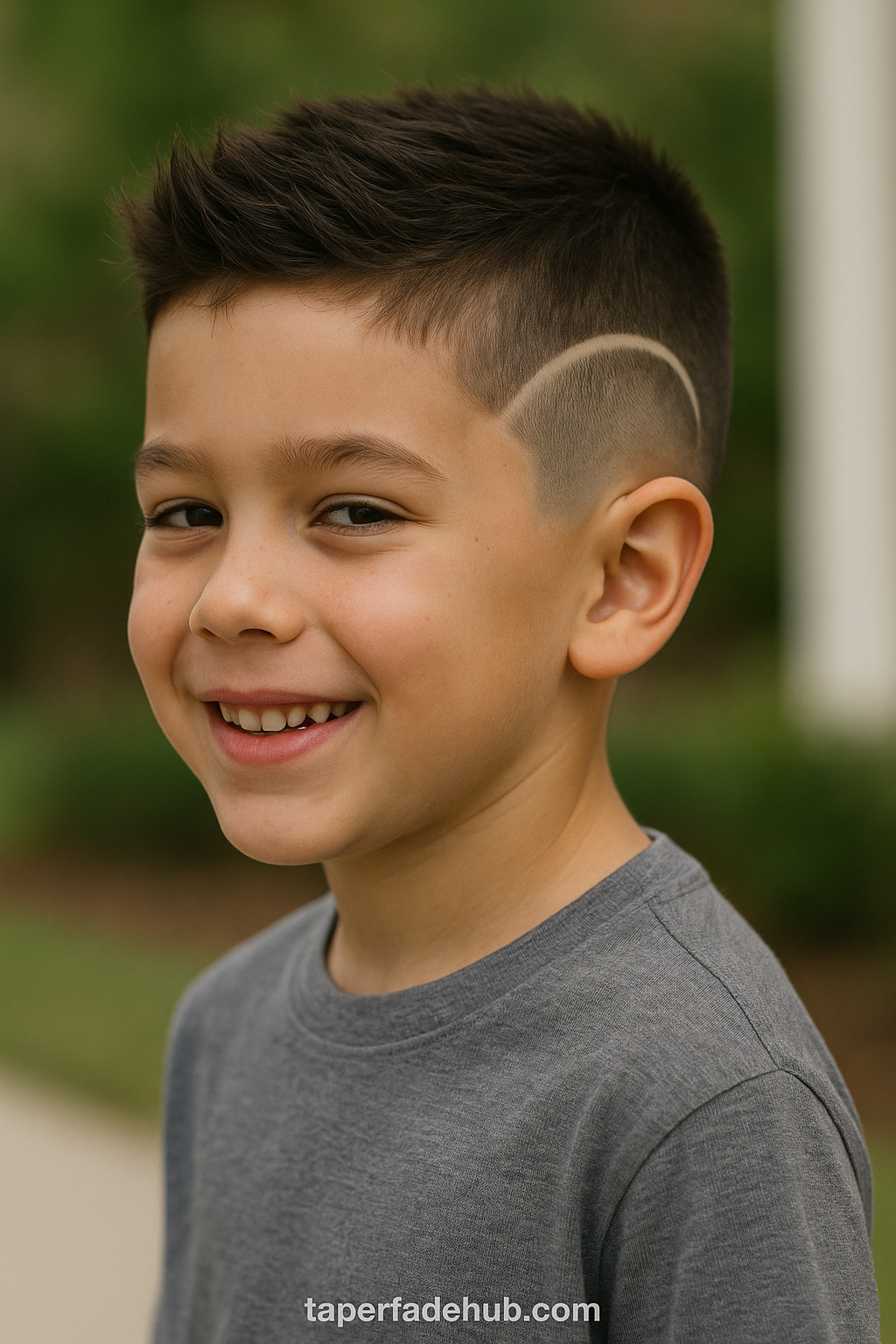 Boy with taper fade and subtle design