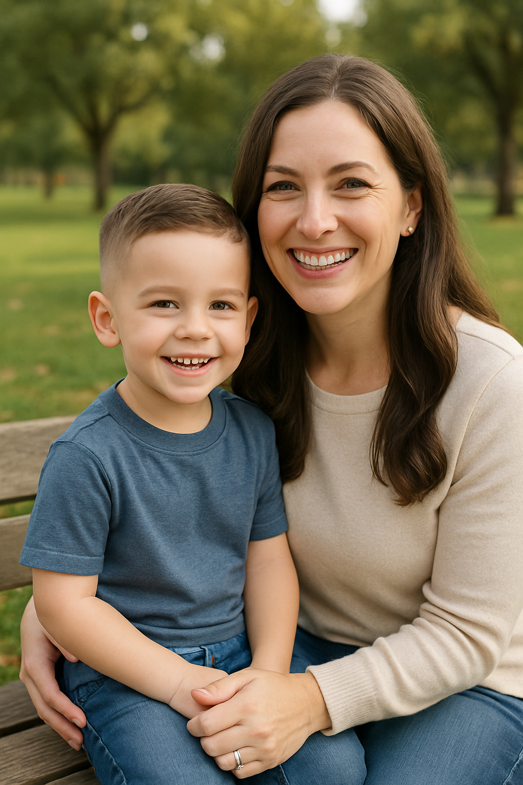 Toddler with low taper fade and longer textured top